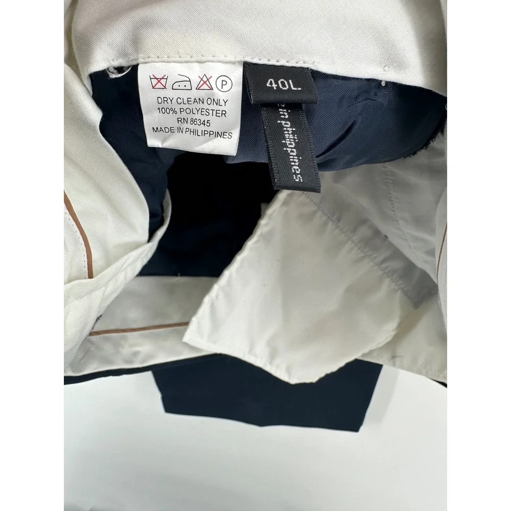 Vanetti Mens Navy Blue 4 Button Pleated Cuffed 2 Piece Suit 46L 40L